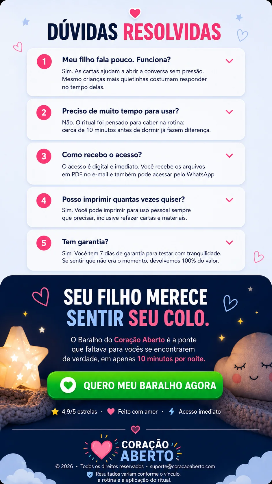 FAQ e CTA final